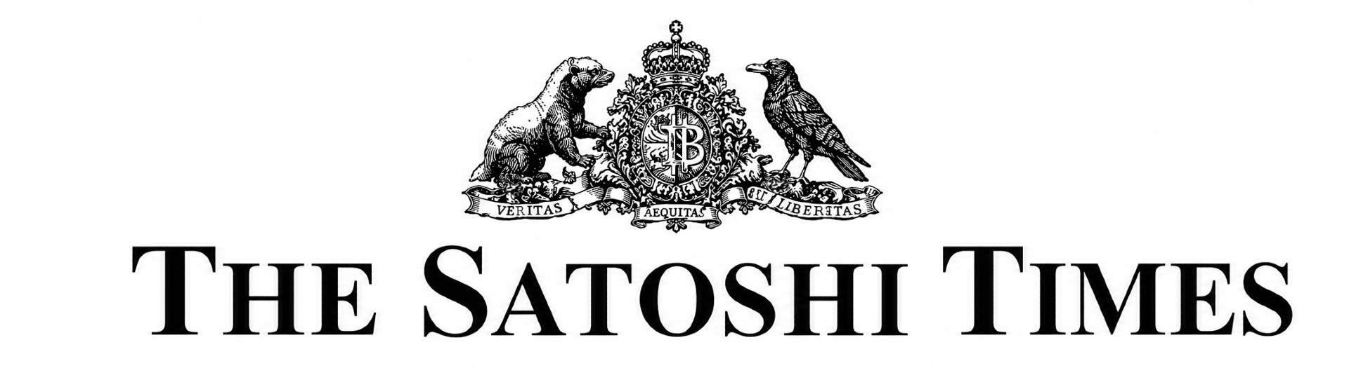 The Satoshi Times banner with a Bitcoin coat of arms and the motto Veritas Aequitas LiberƎtas